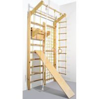 Drabinka gimnastyczna z siatką wspinaczkową 3E KOMBIK MAXI sosna